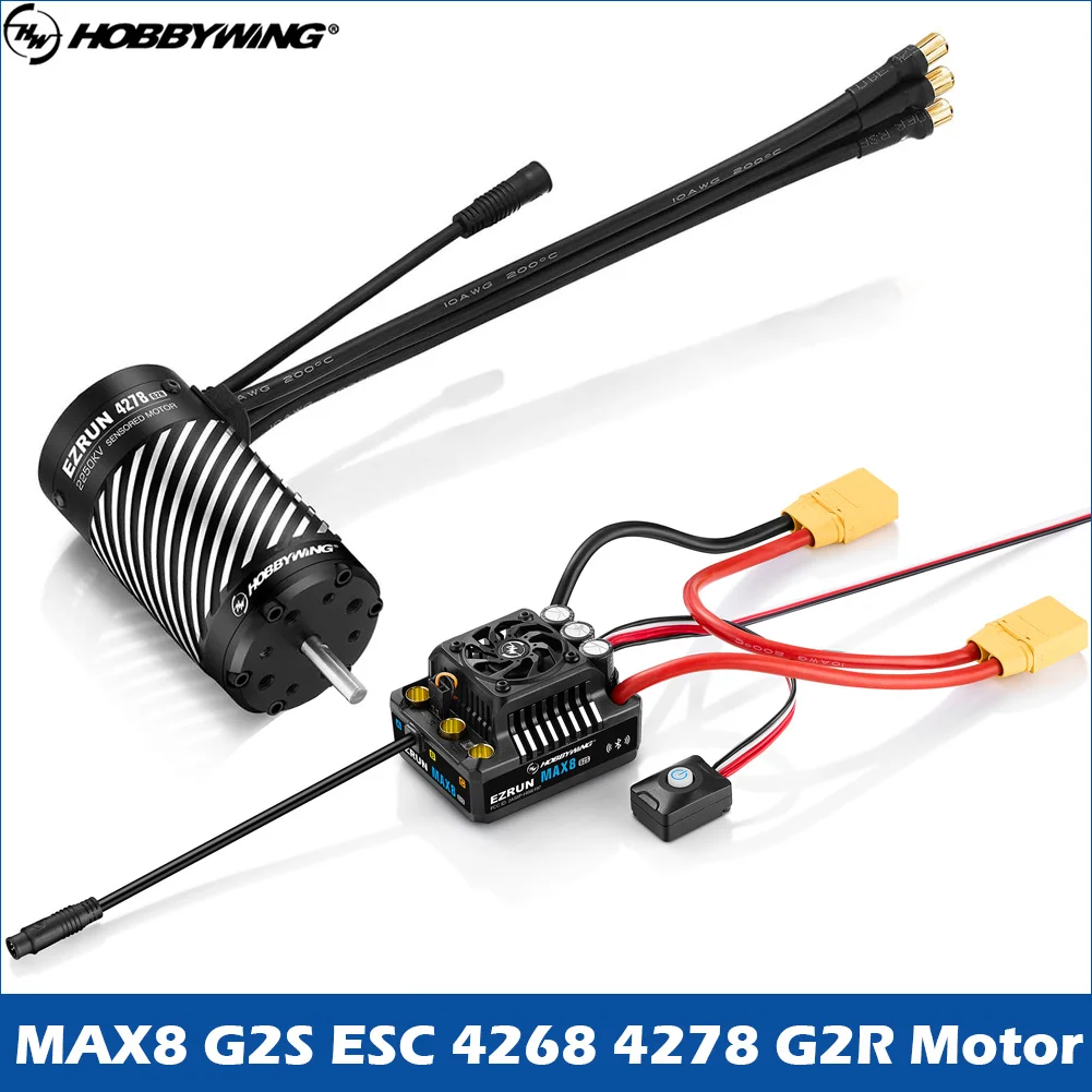 

HOBBYWING EZRUN MAX8 G2S 160A ESC 4268 2500KV / 4278 2250KV G2R Motor Brushless Senored Combo For 1/8 RC Car Buggy Monster Truck