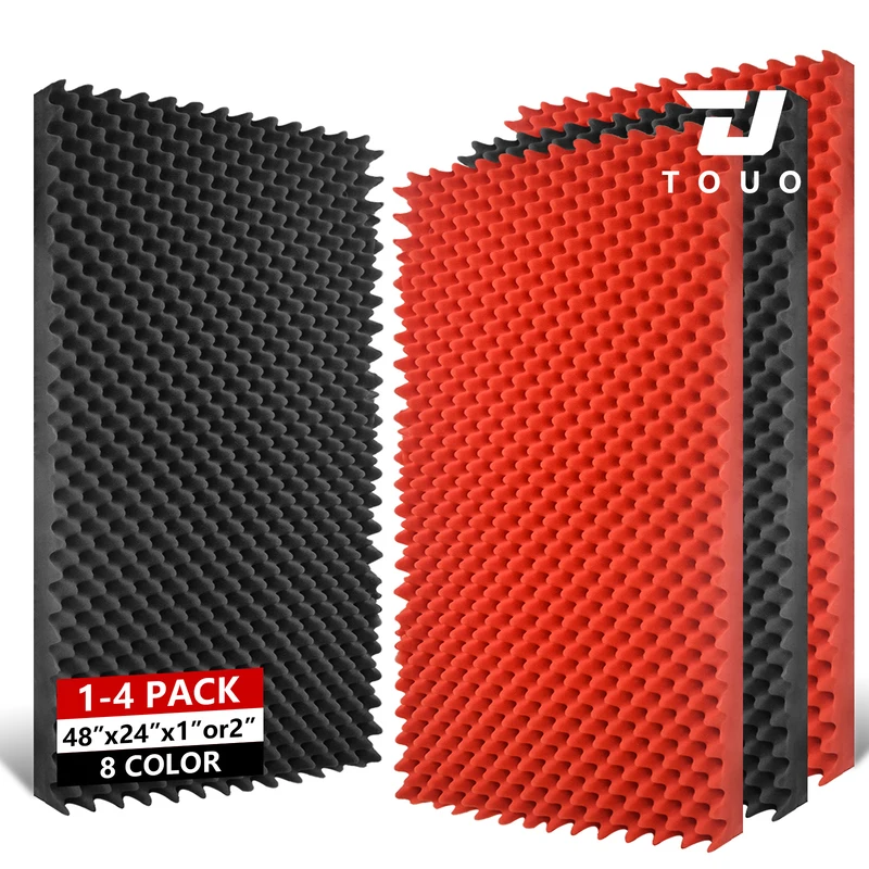 

TOUO Soundproof Wall Panels Egg Cotton Acoustic Foam Tiles 1-4Pack 47.2"x23.6" Noise Dampening for Office