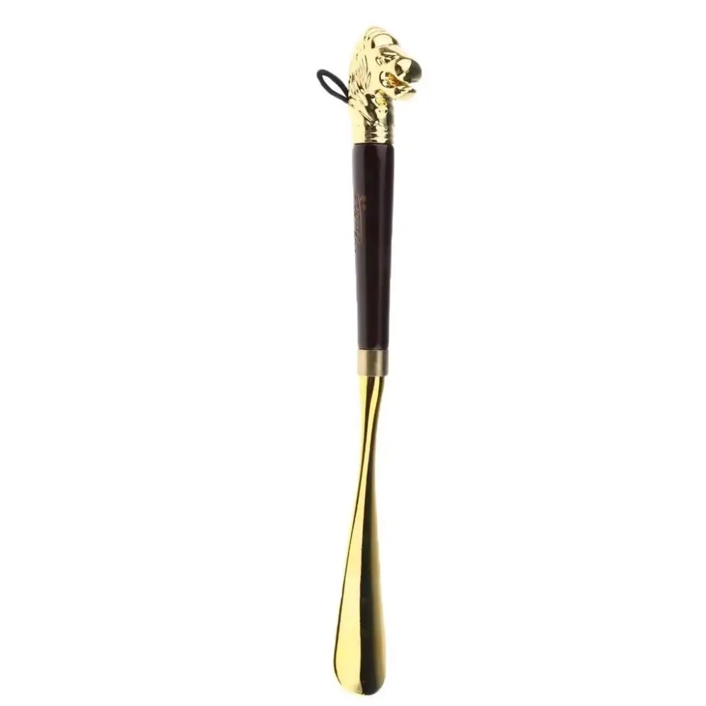 shoe-wearer-32cm-metal-shoe-horn-long-lion-horse-head-wood-handle-shoehorn-handheld-durable-portable-shoe-lifter-for-household