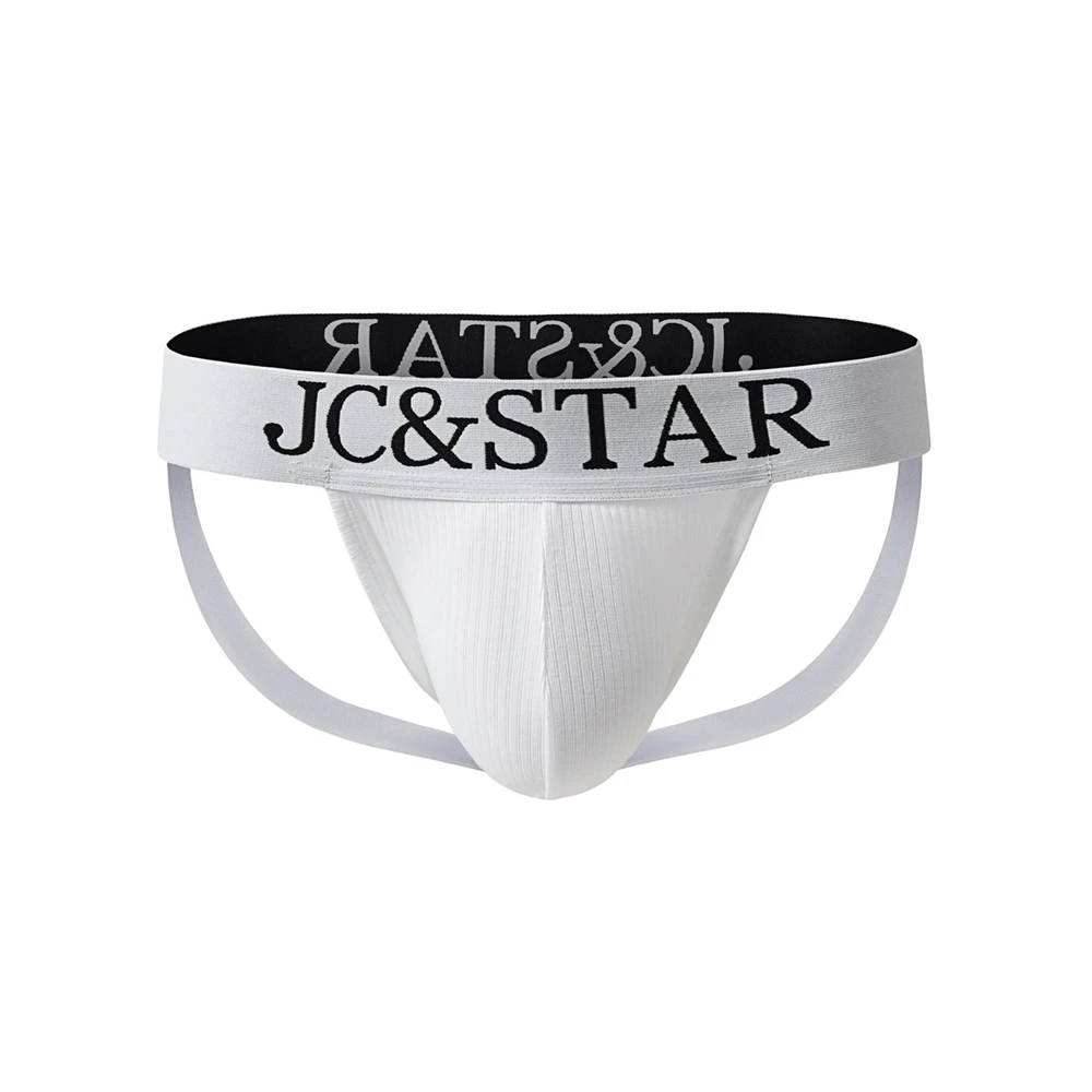 Sexy Men's Underwear Jockstrap Underpants Ribbed Cotton Sports Comfort Men Bikini Slip Men's Tanga Briefs  Low-rise  Breathable.
