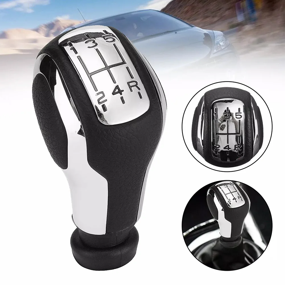 \Black #PU Leather 5 Manual Gear For Shift Knob /115mm /Height For 206 207 208 307 For 308 3008 407 408 508 C5 Car Interior
