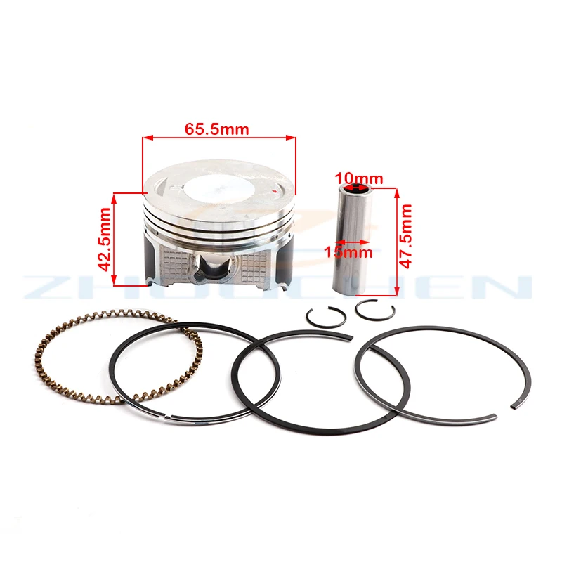 65.5mm Piston 15mm Pin Ring Set Fit for Zongshen Loncin 250cc CB250 Engine ATV Quad Bike Motorcycle