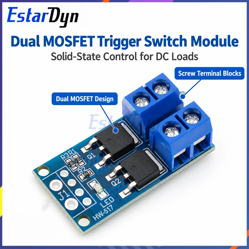 Estardyn 15A 400W MOSFET Trigger Switch Module DC 5V-36V PWM Motor Speed Controller for DIY LED Dimmer PLC MCU