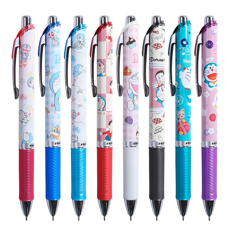 Japan Pentel Limited Cartoon Pattern Gel Pen Energel Quick-drying BLN75 Students Use Black Press Gel Pen 0.5mm Student Gift