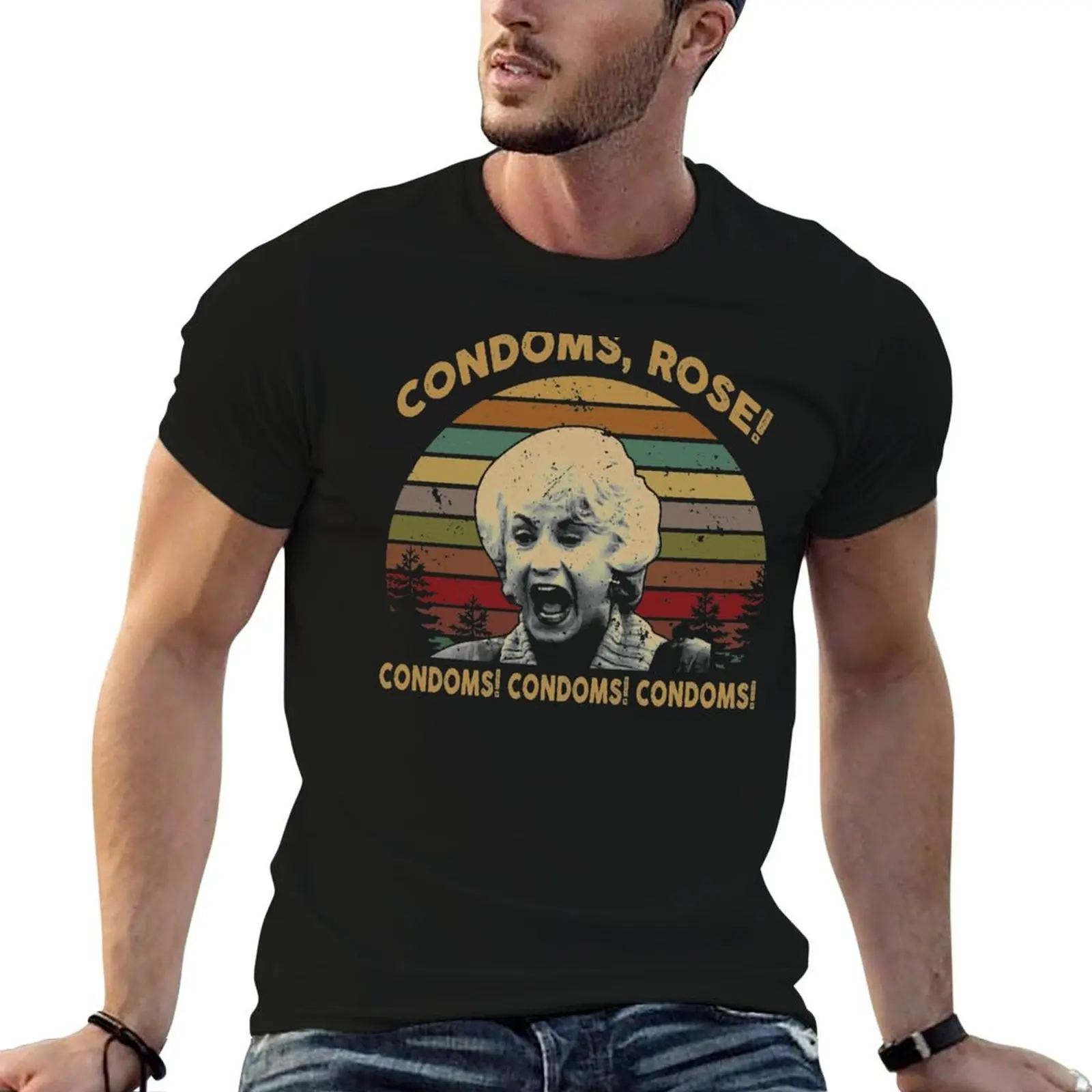 Condoms Rose Condoms Condoms T-Shirt Plus Size Loose Short Sleeve Top