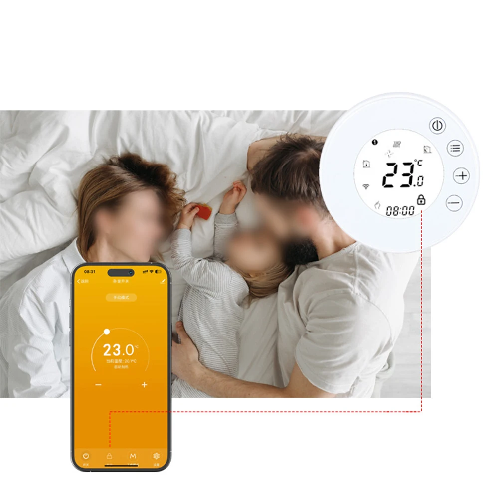 Remote Controlled WiFi Thermostat with Touchscreen for Easy Temperature Adjustment and Multi mode Heating Options