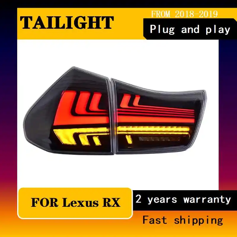 Car Accessories for Lexus RX Tailights 2004-2008 Lexus RX400 Rear Lights RX300 RX330 RX350 DRL+Brake+Turn Signal+Reversing+Fog