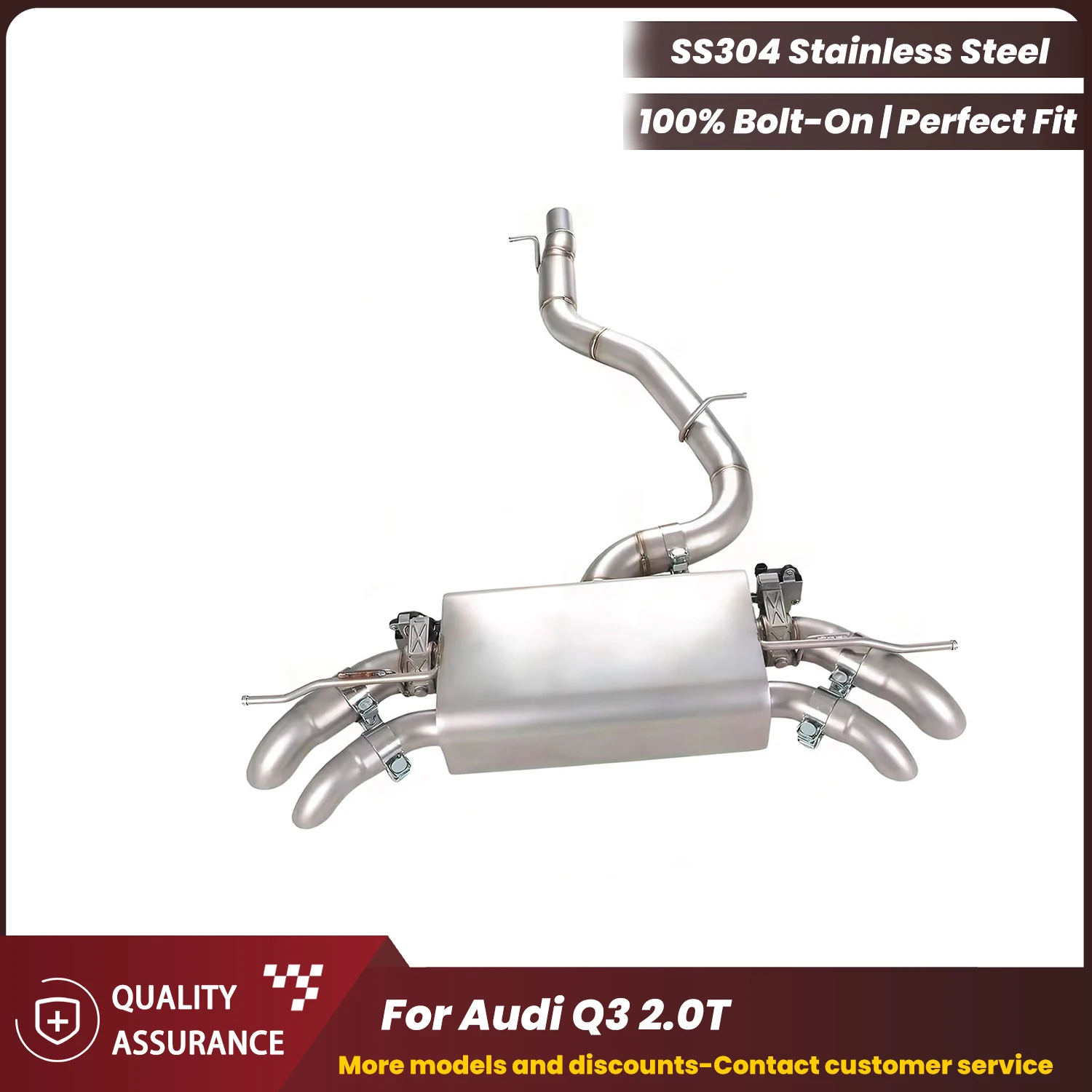 

Sporty Exhaust Sound ECCF Catback Exhaust For Audi Q3 2.0T Performance Upgrade Easy Installation