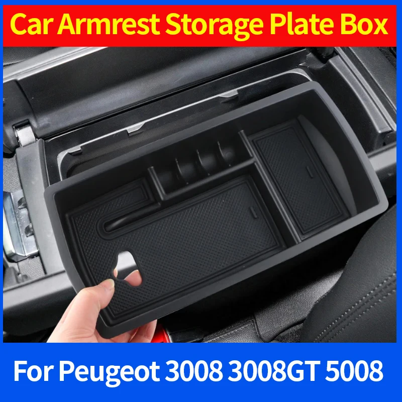

Car Armrest Storage Box for Peugeot 3008 3008GT 5008 2017 2018 2019 2020 Central Console Tray Container Organizer Accessories