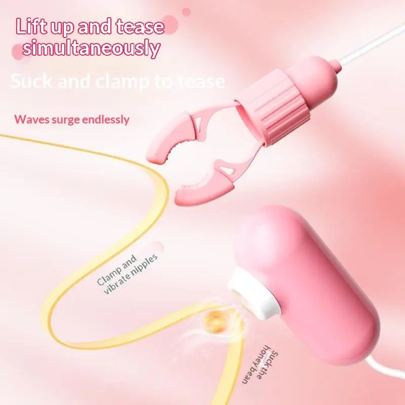 New 1/2Pcs Nipple Clamps Vibrator Women Tongue Licking Sucking Breast Massage Vibrating Toys Adults Female Masturbator Sex Toys - view 4