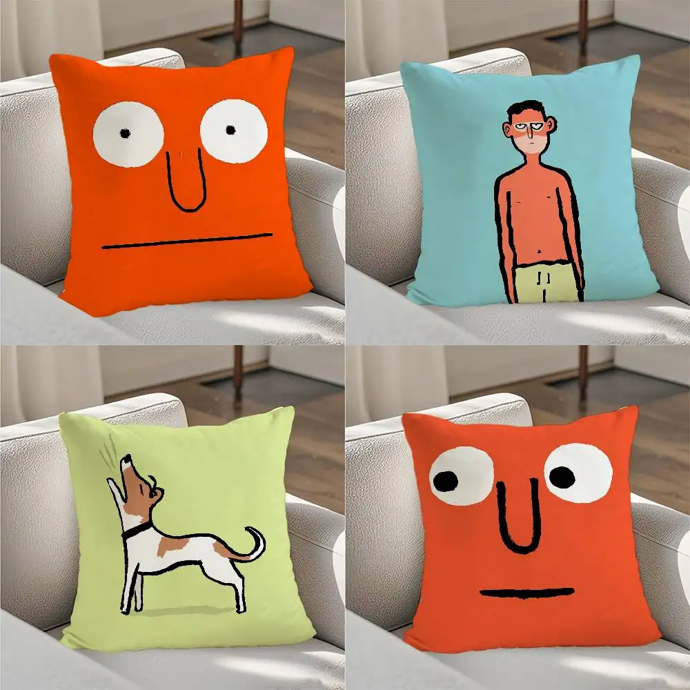 

Aesthetic Art J-Jean-Jullien Pillow Case Luxury Double-sided For Car Pillows 45x45 Cushions Cover Home And Decoration Sofa Pillo