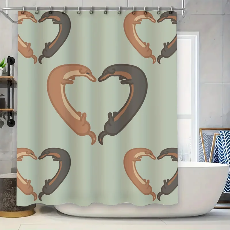 

Уютная занавеска для душа в форме сердца с милыми дельфинами для украшения ванной комнаты, водонепроницаемая ткань с крючками в комплекте в разнообразном виде