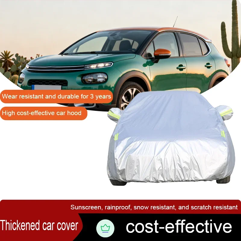 For 2014-2025 Citroen C4 Cactus Car Cover, UV Protection, Sunscreen, Snow Wiper, Windproof SUV Cover, Thickened Car Cover