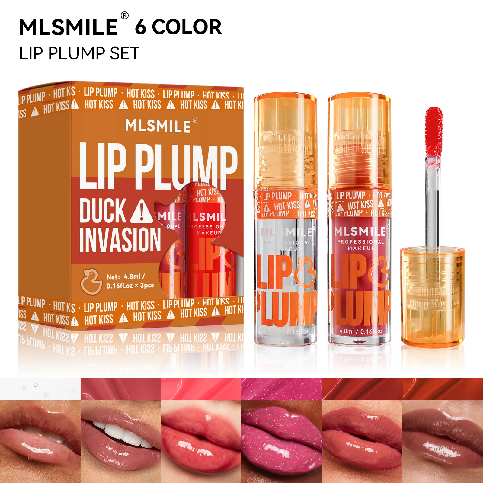 

MLSMILE 3pcs Duck Mouth Lip Oil Moisturizing Fruit Fragrance Moisturize Mirror Gloss Lip Gloss Beep Lip Glaze Set