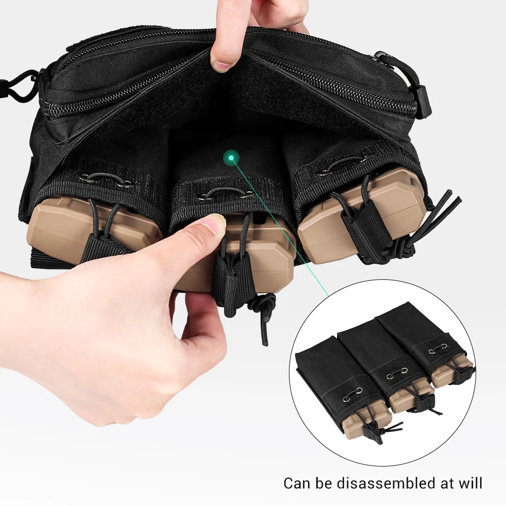 Molle Magazine Pouch Triple Mag Bag Rifle Mag Admin Pouch EDC Bag Universal Cartridge Holder Hunting Bag for M4 M14 M16 AK AR view 2