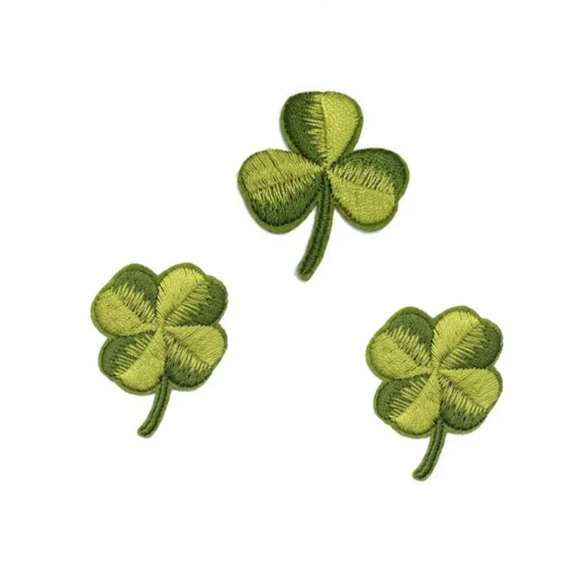 50pcs/Lot Luxury Small Embroidery Patch Fourleaf Clover Luck Diary Shirt Underwear Clothing Decoration Accessory Craft Applique