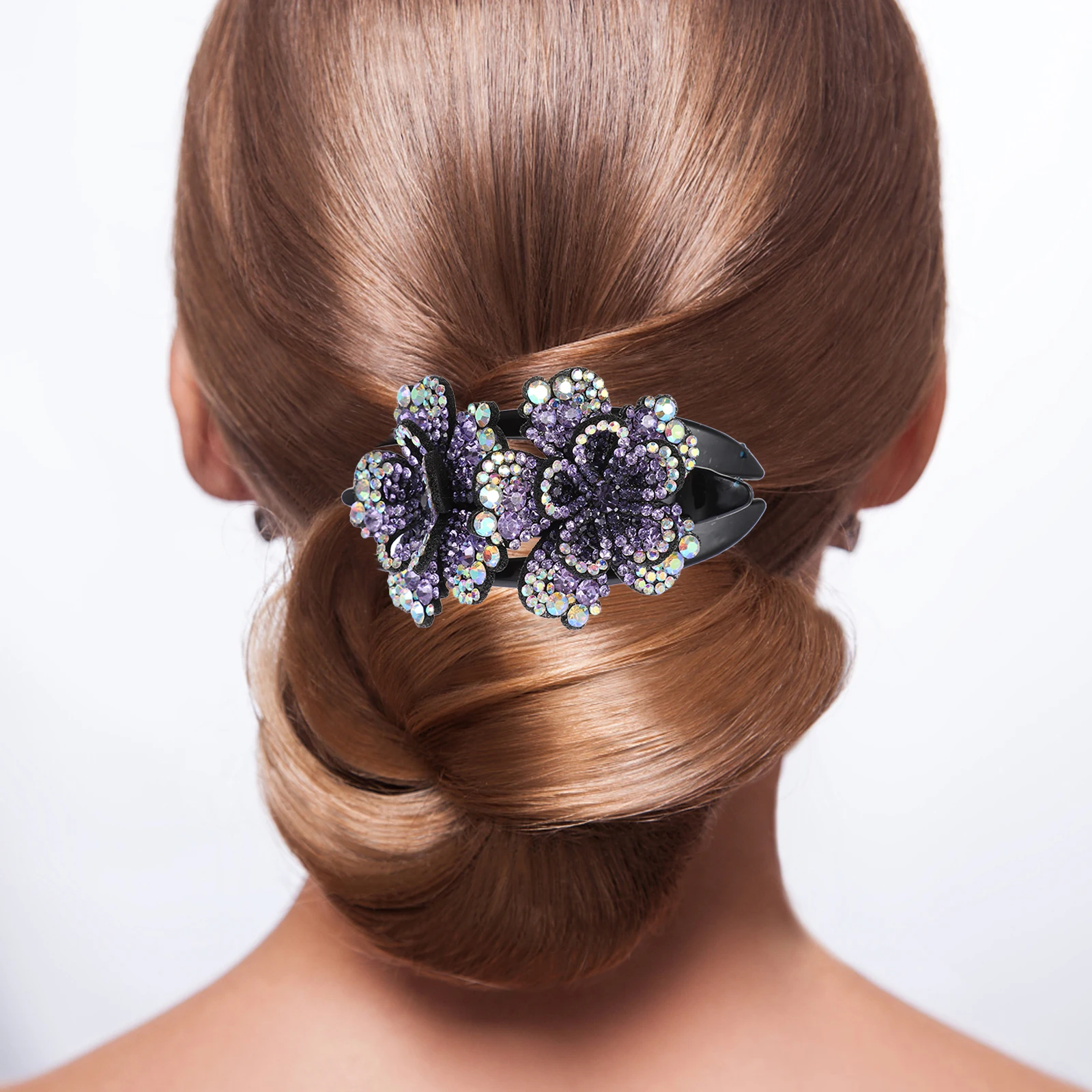 مشابك شعر أنيقة من حجر الراين لتزيين دبابيس الشعر من أسفل الراتنج، مادة قوية، شعر متوسط سميك مثالي للارتداء اليومي #5