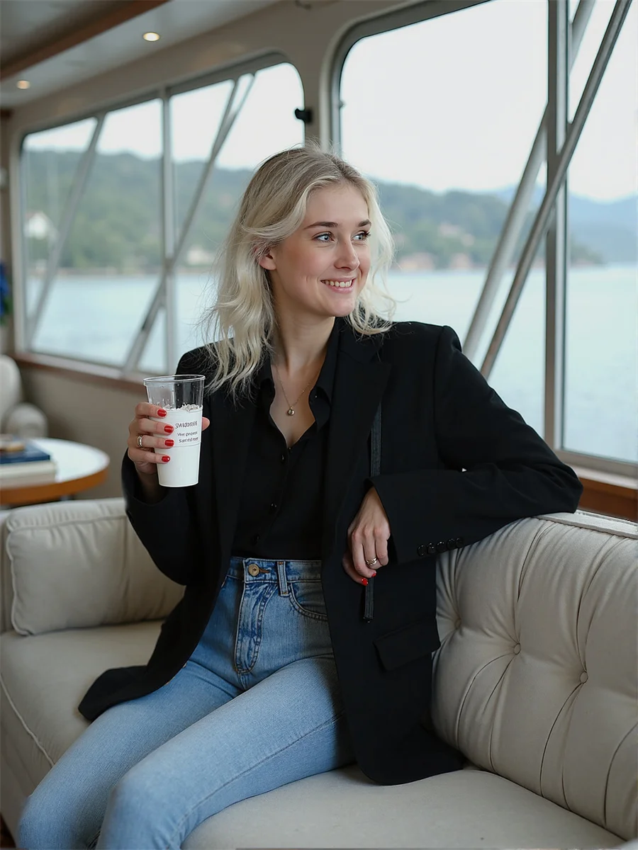 Effen klassieke blazers met enkele rij knopen voor dameskleding Dames Ruches Strepen Gewatteerd Gebogen suède Asymmetrisch verzameld Koffie Marine