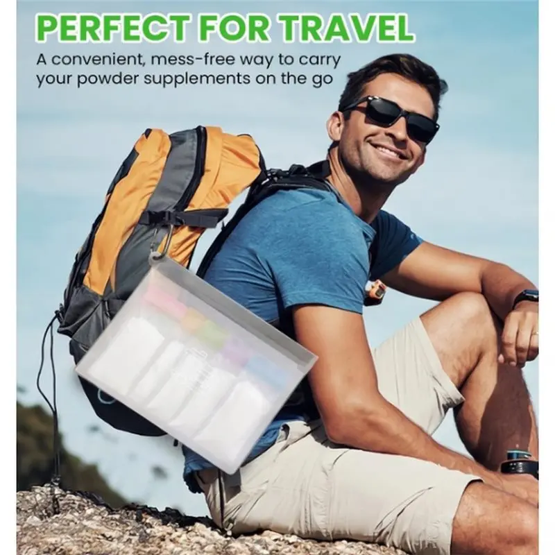 ABKL-Protein Powder Travel Container Set, Reusable, Retractable