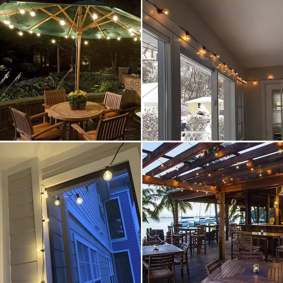 25FT Fairy String Light G40 LED Globe Party Garland String Light Warm White 27 Clear Vintage Bulbs Decorative Outdoor Backyard