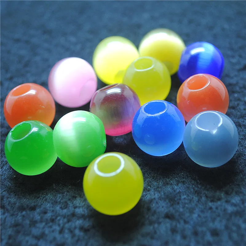 

8PCS Good Quality New Gliter Cat Eye Glass Beads Big Hole 16MM DIY Jewelry Accessories Free Shipping Mix Colors Wholesale