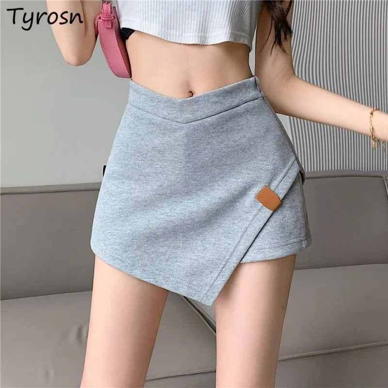 

Mini Skirts Women Patchwork Irregular Girls High Waist A-line Hip Wrap Skirt Sexy Elegant Soft Streetwear All-match Casual Chic