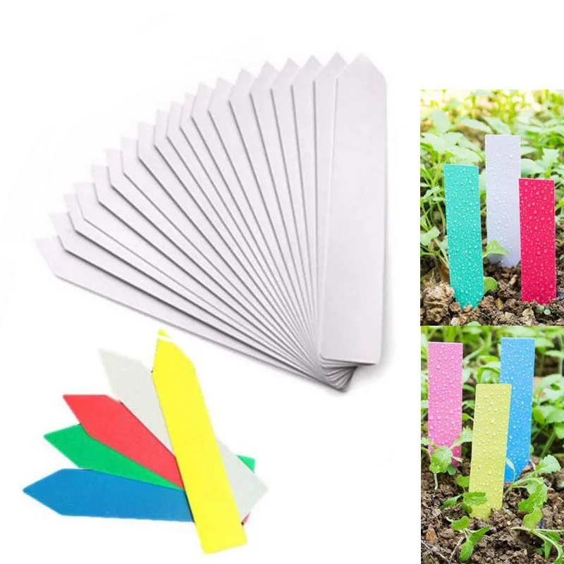 50pcs 100pcs Reusable PVC Plants Labels Hang Tag Tree Fruits Flower Pot Waterproof Markers Sign Garden Tools Tree Label