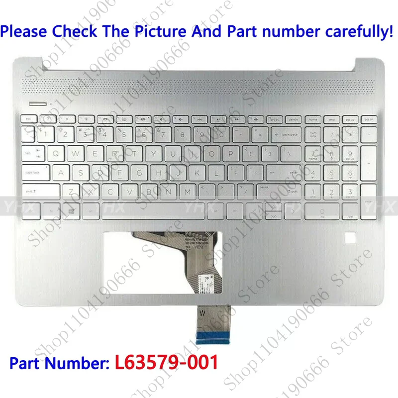 

Notebook computer components New For HP 15-DY 15-EF TPN-Q222 Palmrest Cover + Backlit US Keyboard L63579-001.