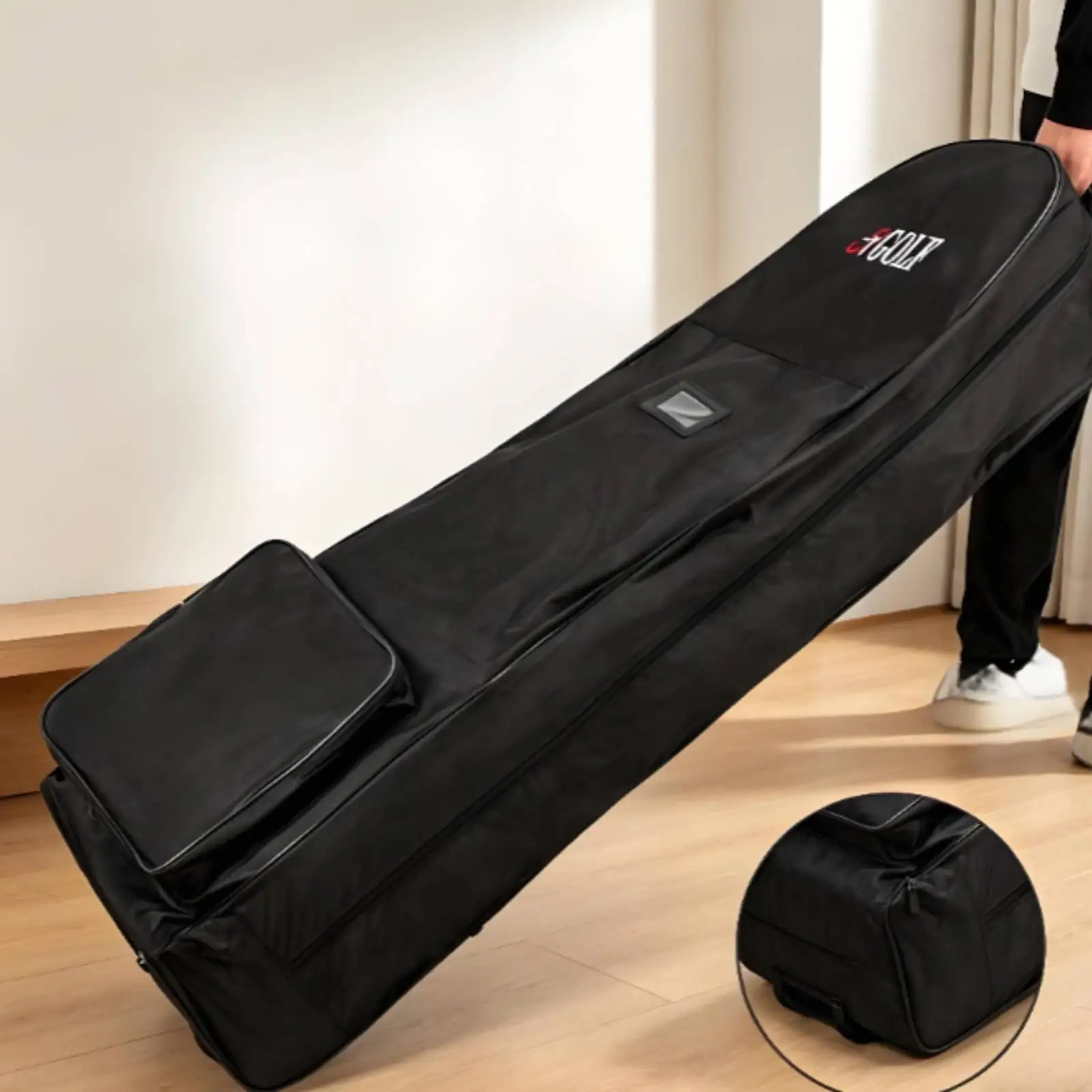 Golf Club Case Heavy Duty Golf Bag Air Cover with Rolling Casters Extra Pocket for Travel and Outdoor Sports