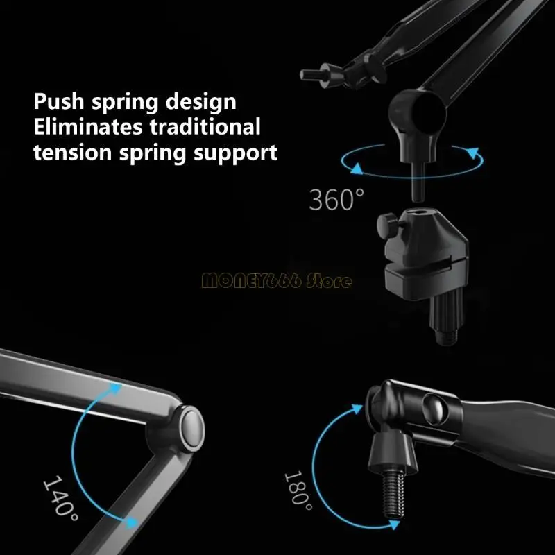 F62C Press and Adjust Cantilever Bracket Mic Holder Stand Freely Orientation Stable Load-Bearing Desktop Lazy Support Rack