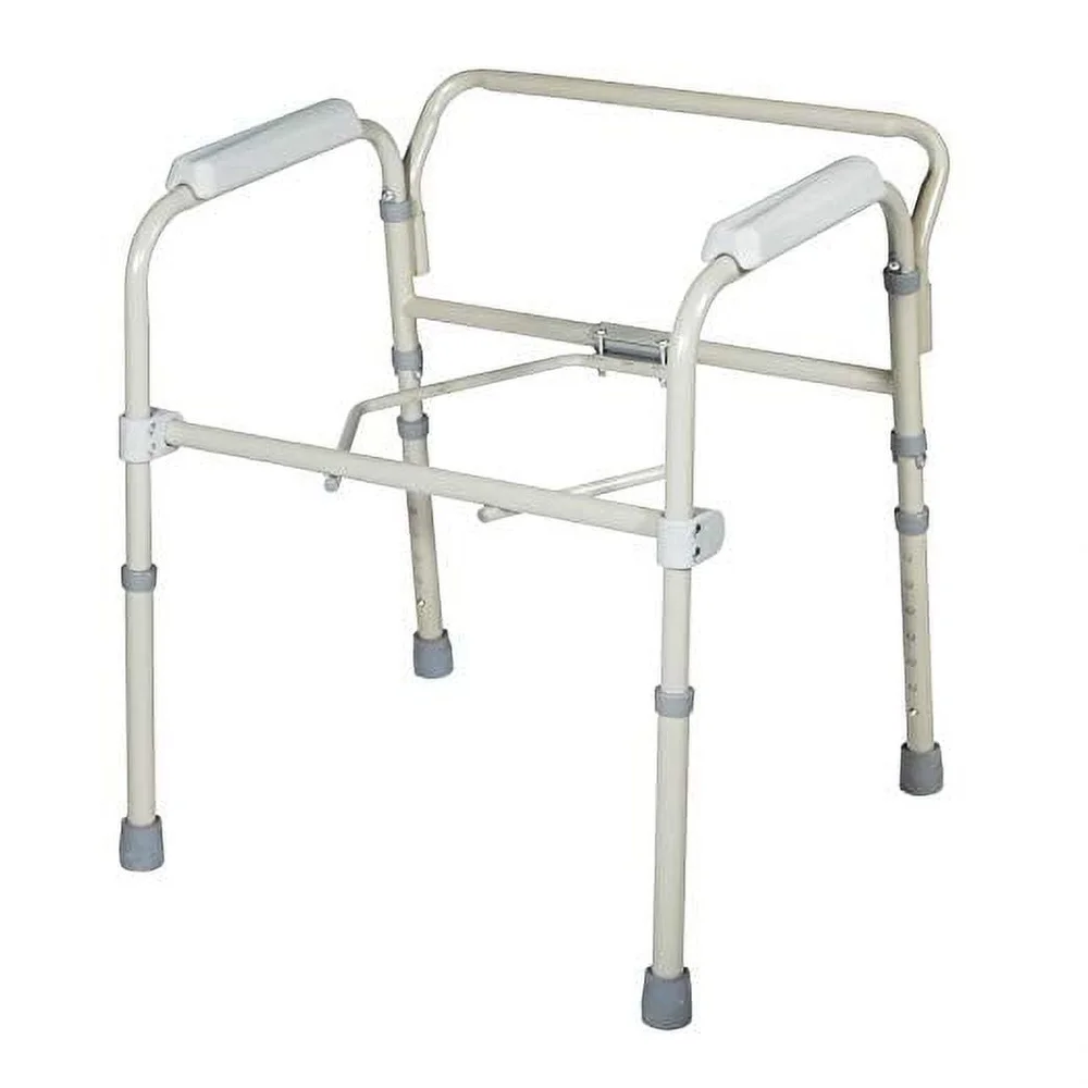 Sedia da toilette pieghevole da comodino 3 in 1, sedile WC regolabile con secchio da toilette, paraspruzzi, schienale rimovibile, assemblaggio senza attrezzi