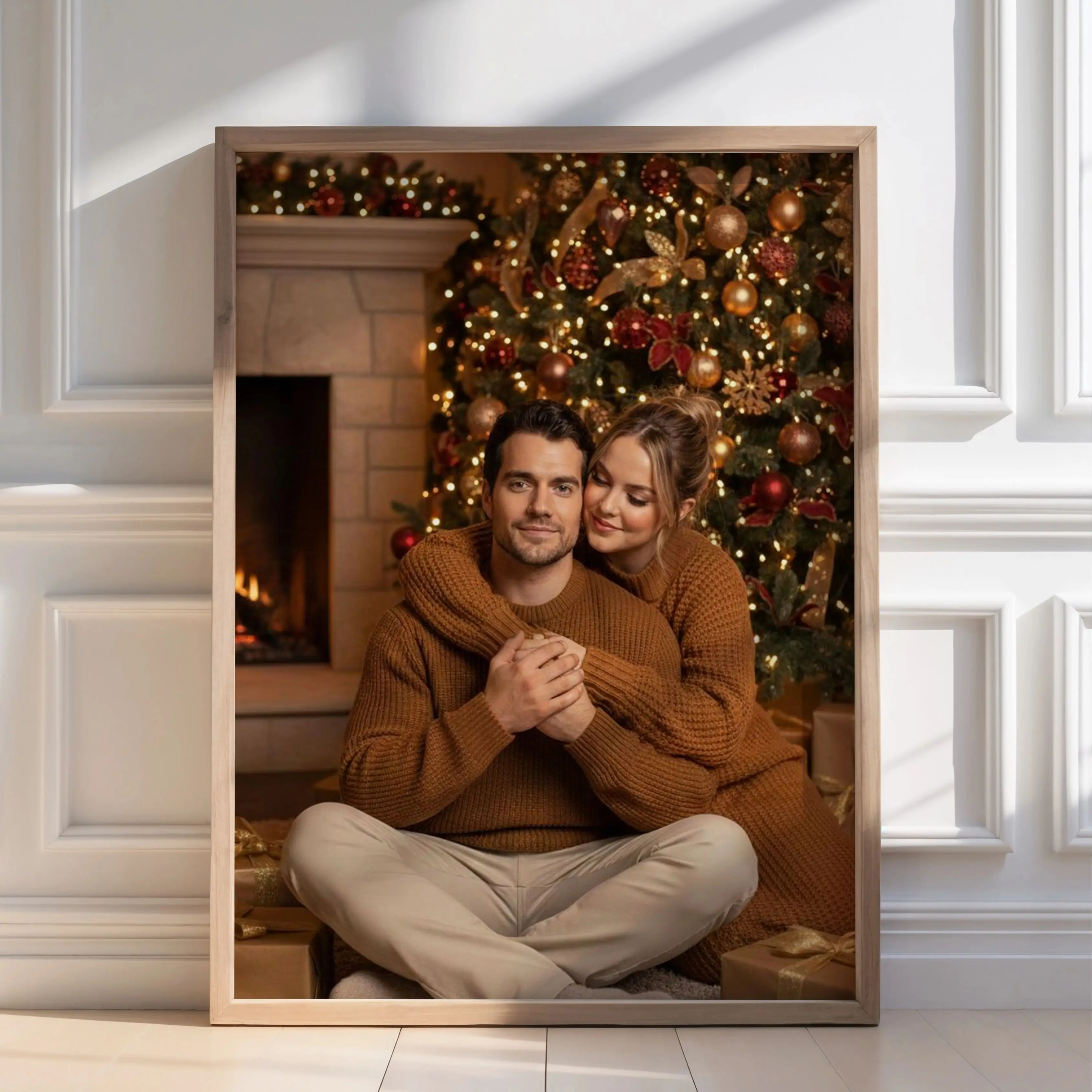 Custom Photo Canvas Print Personalized Unframed Wall Art for Couples,Custom Poster for Bedroom Decor&Christmas Anniversary Gift