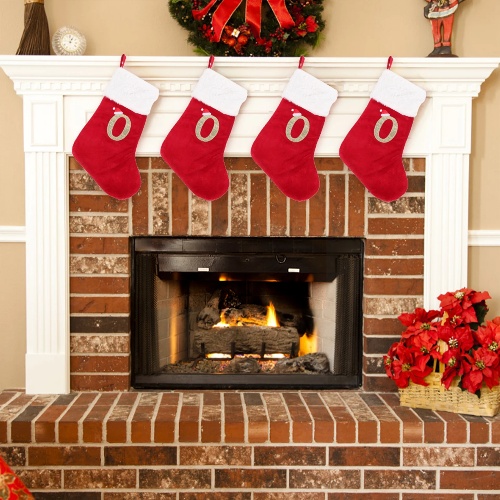 

Christmas Socks Letter Tree Decorations Stocking with Letters Stockings Ornaments for Lettered