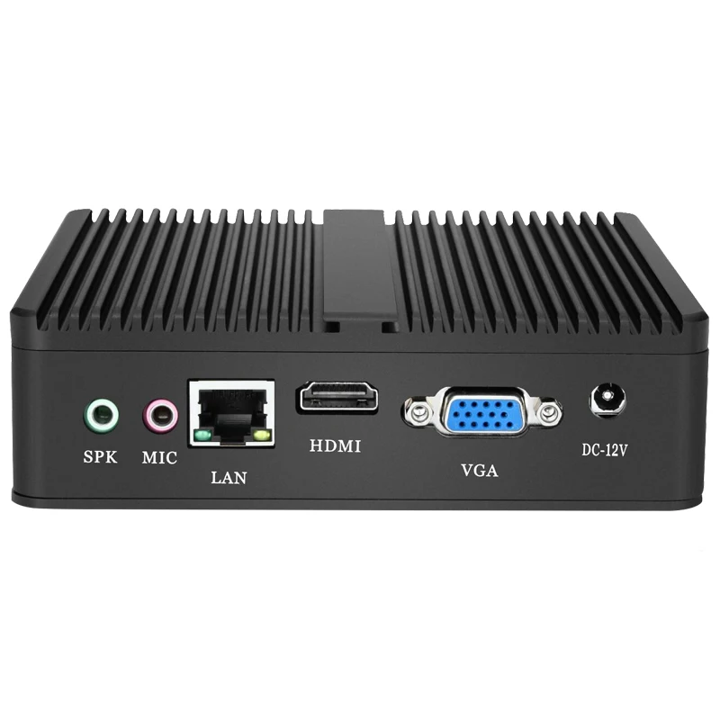 كمبيوتر صناعي صغير بدون مروحة Intel Celeron N2830 يدعم نظام التشغيل Windows 7/8/10 Linux Mini PCIE HDMI VGA 5x USB جيجابت إيثرنت