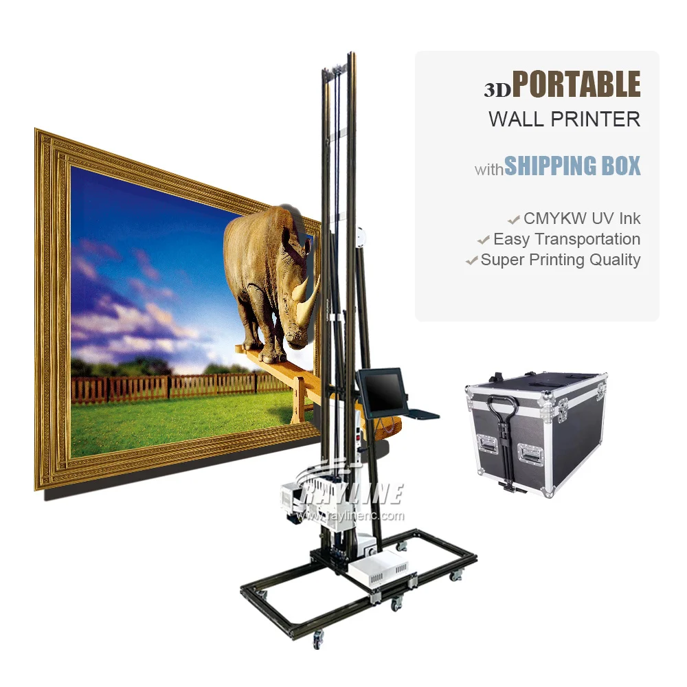 6M Large format Automatic 3D UV Vertical inkjet Wall Painting Printer Drawing printing Machine On The glass tiles white Wall