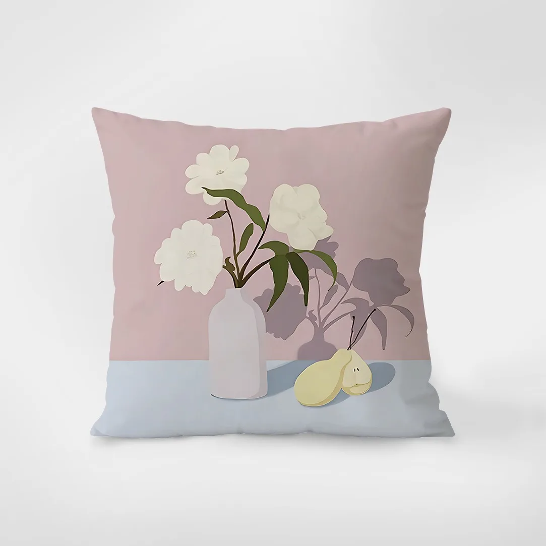 Simple Vase Decorative Pillowcase Bedroom Living Room Square Cushion Pillowcase