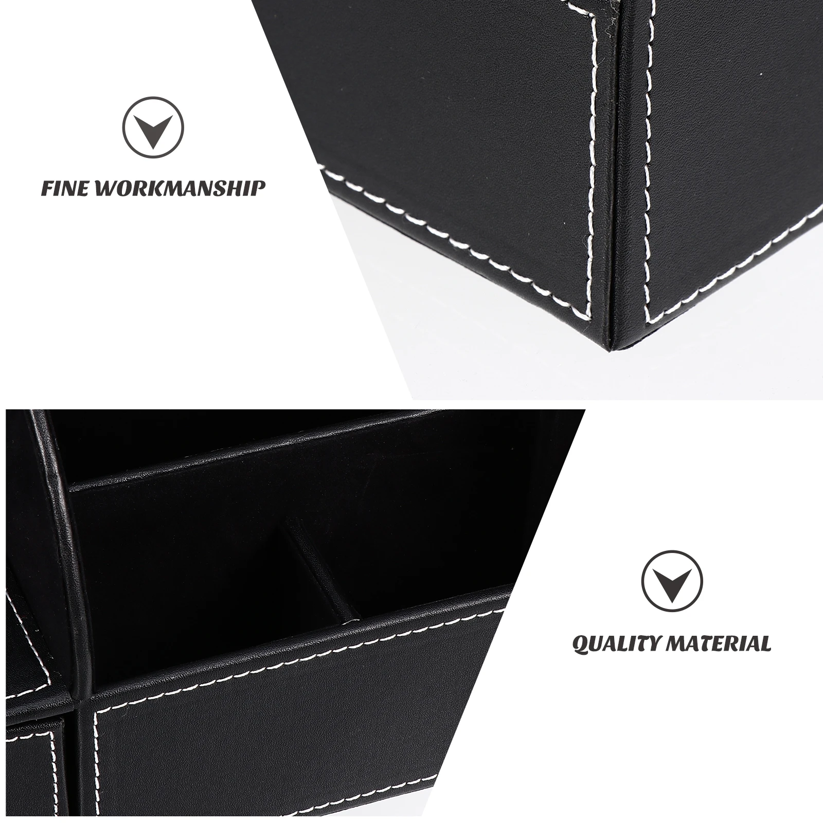 

Creative PU Pen Holder Square Shape Desktop Organizer Office School Stationery Storage Pen Container Pencil Holder