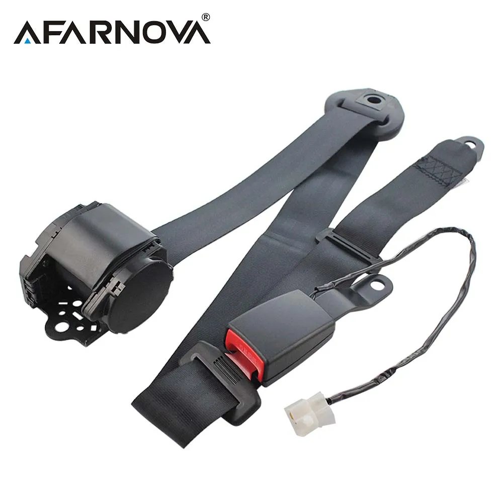 3 Point Universal Safety Belt High Quality Seat Belts With Curved Rigid Buckle With Warning Cable Car Belt Accessories Afarnova