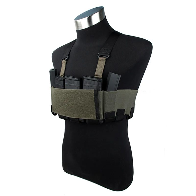 Tactical RD Chest Rig Lightweight w 5.56 Mag Pouch Airsoft Plate Carrier Tactical Vest Ready Chest Rig Ranger Green