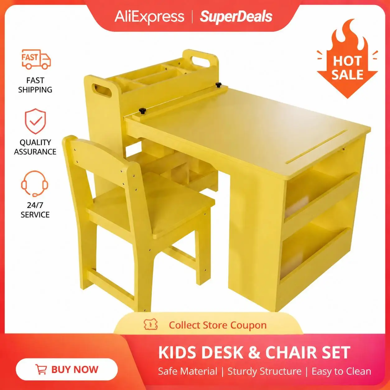 Set tavolo e sedie per attività artistiche per bambini GarveeLife, con vano contenitore – set da 3 pezzi, scrivania in legno per disegnare, dipingere,