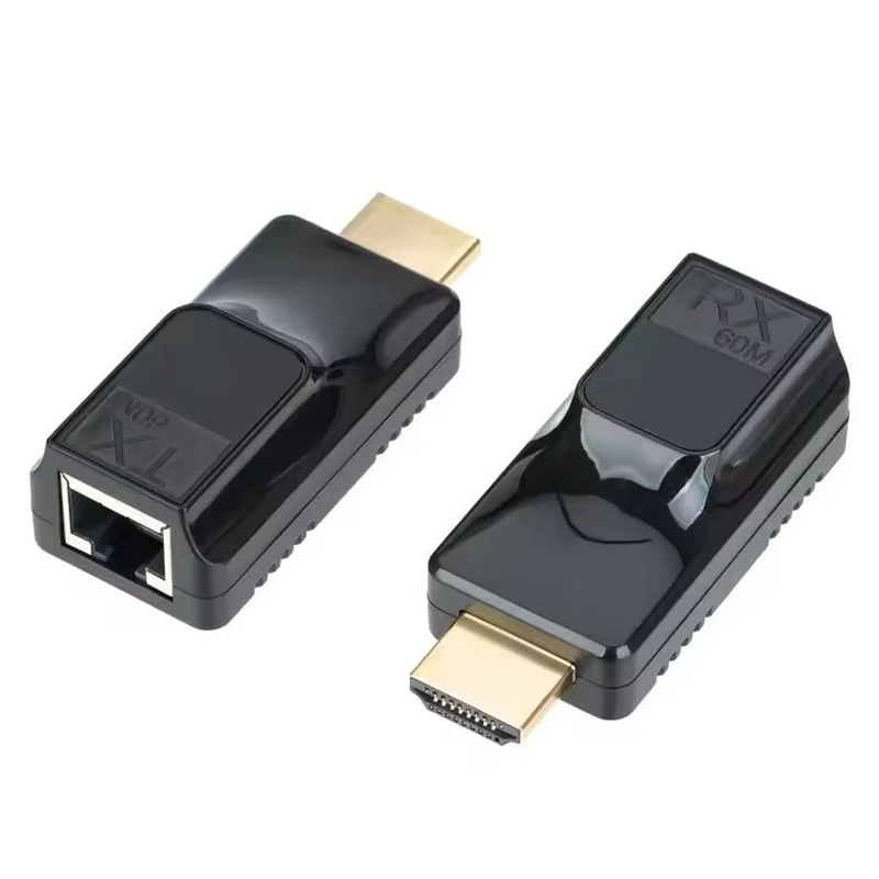 HDTV to RJ45 Network HD Repeater/Extender 60M Transmitter Receiver Over Cat 6 1080p with Built-in Thunder Protection Circuit