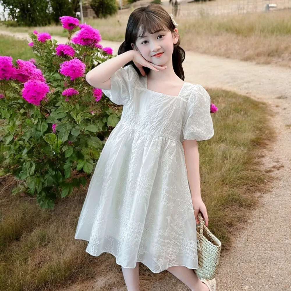 Kids Ruffle Chiffon Dresses for Girls Clothes Summer Princess Outfits Teenagers Short Sleeve Children Costumes 5 8 9 10 12 Years