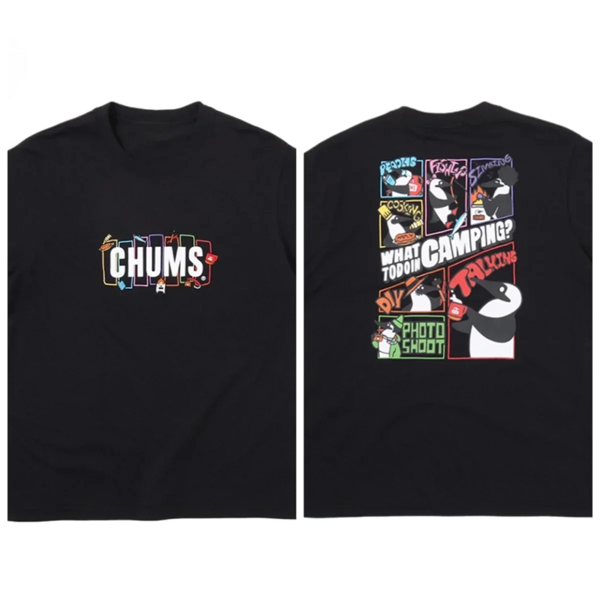 

2025 Summer New CHUMS Sports Outdoor Universe Theme Printed Graphic T-shirts for Men and Women, High-quality Streetwear
