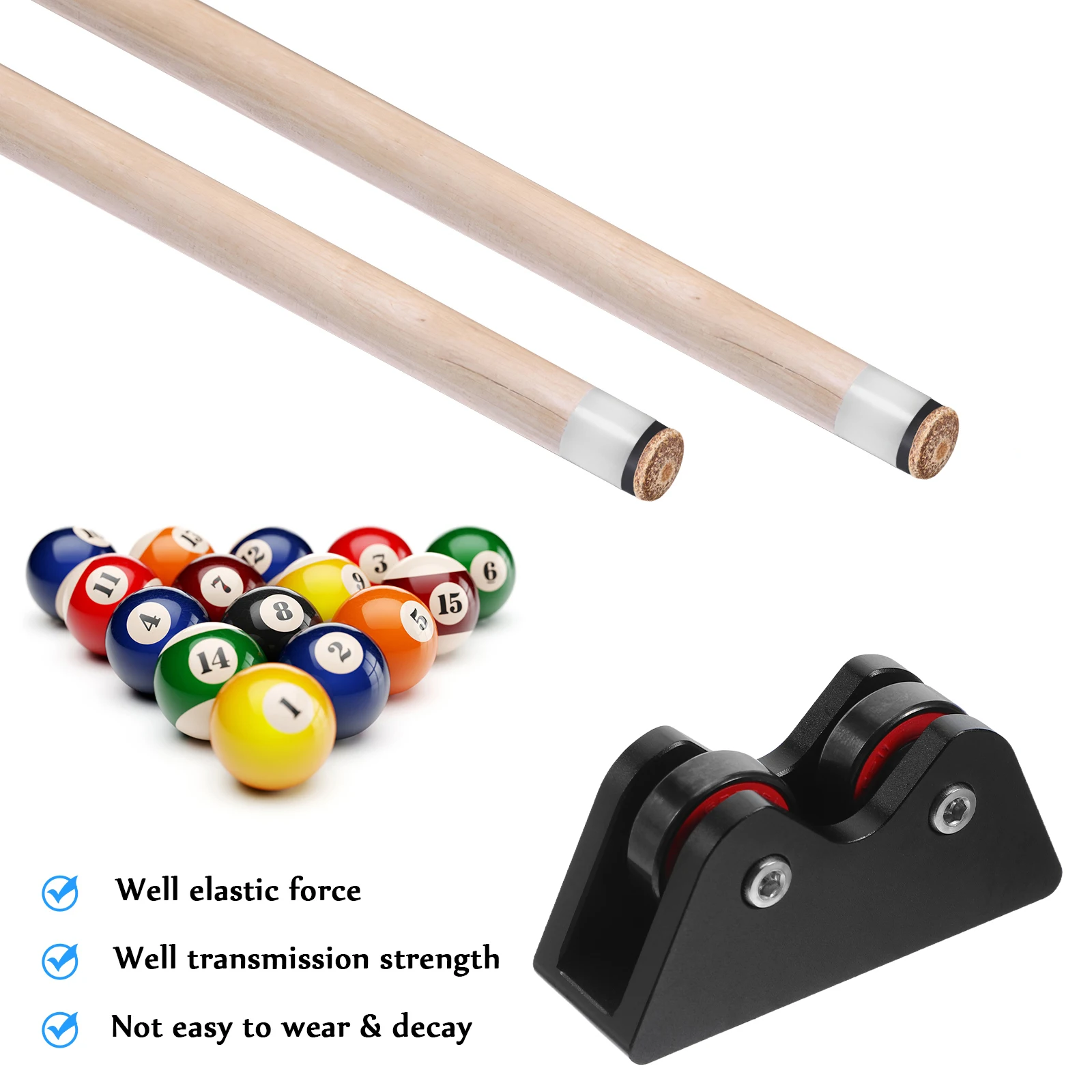 

Billiards Calibrator Roller Inspection Tester Adults Pool Cue Tool Snooker Accessory Black Accessories