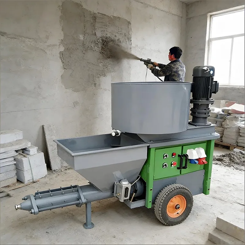 Industrial Mortar Spraying Machine Cement Plaster Pump Automatic Rendering Equipment for Large Wall Construction Projects