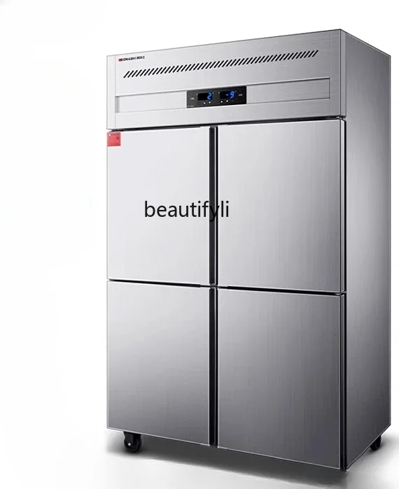 Four-Door Refrigerator Commercial Vertical Freezer Four-Door Refrigerated Cabinet Frozen Refrigerated Large Capacity Kitchen