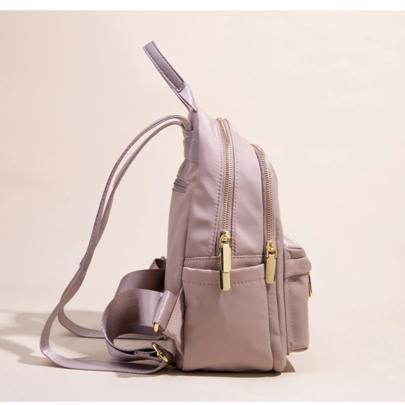 Fashionable and Casual Solid Color Oxford Waterproof and Wear-resistant Large Capacity WOMEN'S Backpack for Commuting and Travel