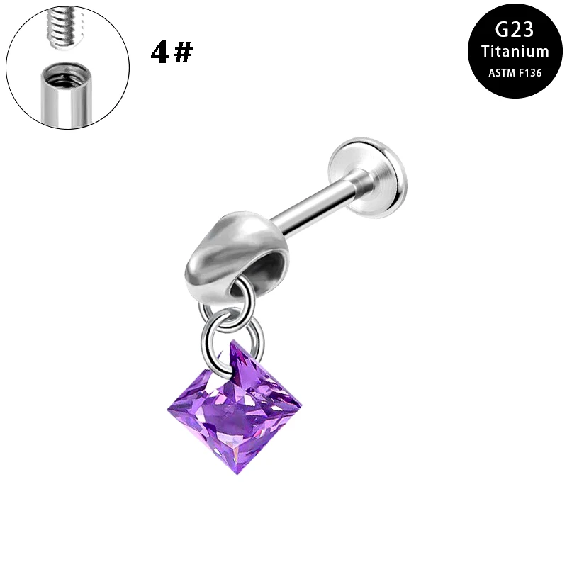 Bullet earrings, titanium alloy water droplet lip studs, body piercing accessories