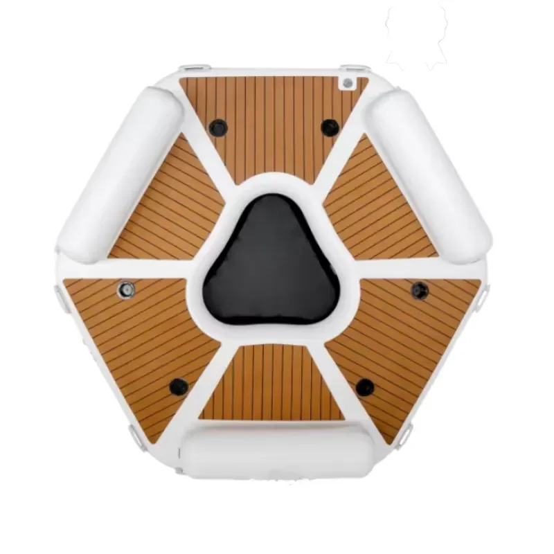Custom Drop Stitch EVA Surface Hexagon for Aqua Floating Inflatable Dock with Mesh for Yacht & Water