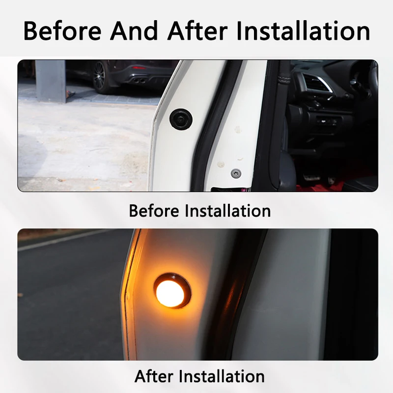 QHCP Car Door Warning Light LED Strobe Lights Front Door Warning Signal Anti-collision For Subaru Forester Outback XV Legacy BRZ